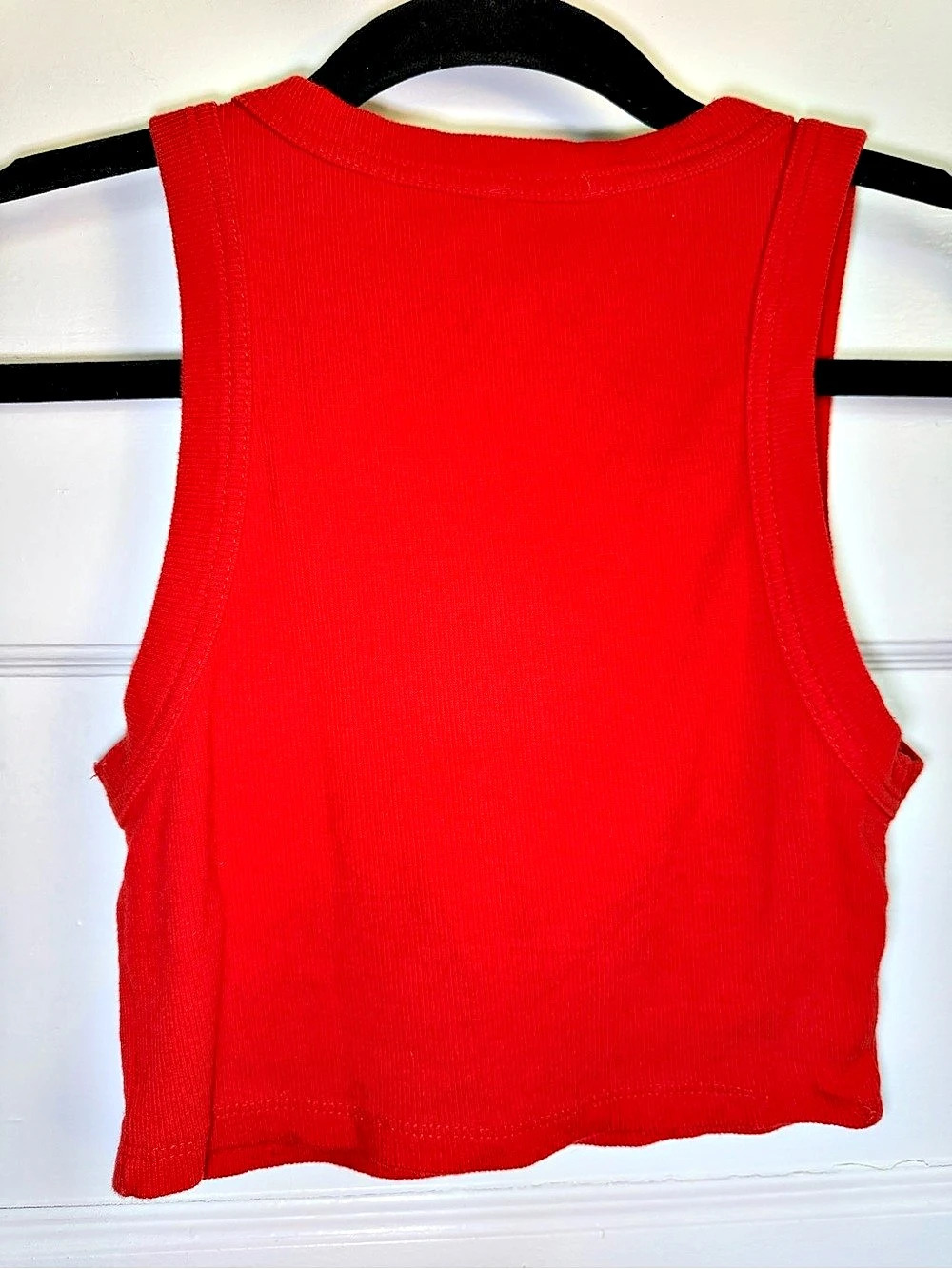 Princess Polly Ribbed Cropped High Neck Tank Top Red Size 0 Like New Tomato Girl - Picture 2 of 10